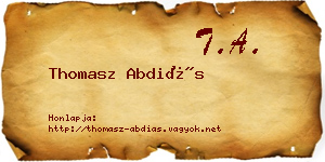 Thomasz Abdiás névjegykártya